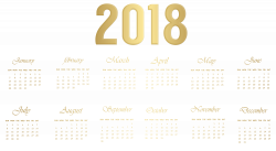 2018 Calendar Gold Transparent PNG Image | Gallery Yopriceville ...