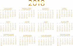 Clipart - 2018 Calendar Gold No Background