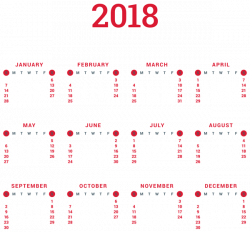 Transparent 2018 Calendar PNG Clip Art | ClipArts | Pinterest | Clip ...