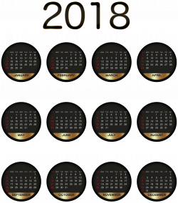 2018 Calendar Black Gold Transparent PNG Image | Gallery ...