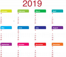 2019 Calendar Transparent PNG Clip Art | Gallery Yopriceville ...