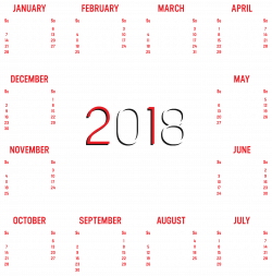 2018 Calendar Transparent PNG Image | Gallery Yopriceville - High ...