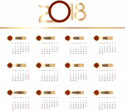 2018 Calendar Transparent Clip Art PNG Image | Gallery Yopriceville ...