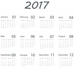 Transparent 2017 Calendar PNG Clip Art Image | Projects to Try ...