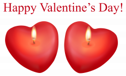 Happy Valentine's Day Heart Candles Transparent PNG Clip Art Image ...
