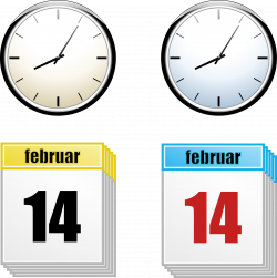 Clipart - Clock + Calendar