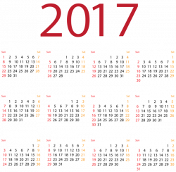 2017 Calendar PNG Transparent Clip Art Image | 2017 Calendar ...