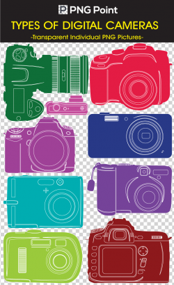 Silhouette Icons, Clip arts and images of different types of Cameras ...