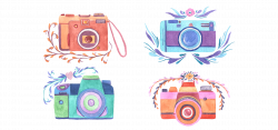 Watercolor painting Camera Photography Illustration - Hand-painted ...
