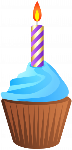 Birthday Muffin with Candle Transparent PNG Clip Art Image ...