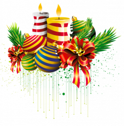 Transparent Christmas Ball and Candles Clipart Picture | 3D ...