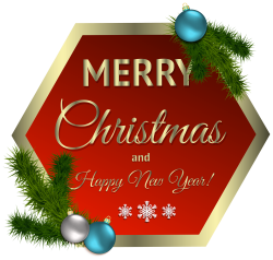 Merry Christmas Red Decor with Ornaments PNG Clipart - Best WEB Clipart