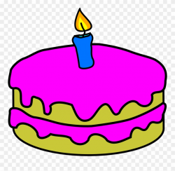 Bday Jala Pearson - Birthday Cake 1 Candle Clipart (#256968 ...