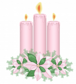 Pink Candles with Flowers Clipart | Gallery Yopriceville - High ...