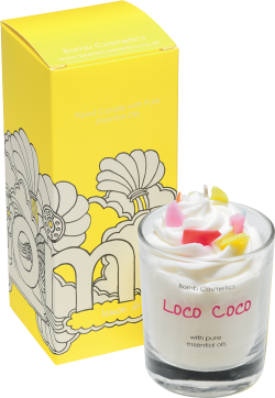 Loco Coco Piped Glass Candle | Bomb Cosmetics