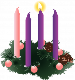 Four-Purple-Advent-Candles-One-Lit | St. James Roman Catholic Church