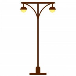 Clipart - Street Lamp Post- Light Post, two lights.