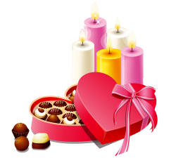 Pink Heart Box of Chocolates and Candles | Gallery Yopriceville ...