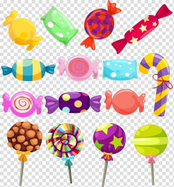 Assorted-color candies and lollipops illustration, Lollipop ...