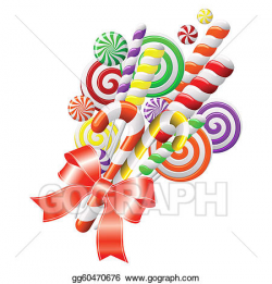 Vector Stock - Lollipops with red ribbon. Clipart ...