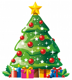 Transparent Deco Christmas Tree with Gifts Clipart | Gallery ...