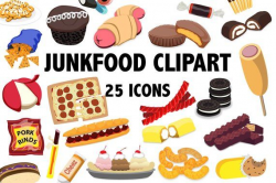 JUNK FOOD CLIPART - Printable snacks, pizza, cookies ...