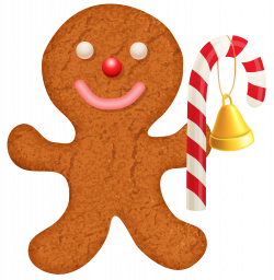 Gingerbread Ornament with Candy Cane PNG Clip-Art Image | Gallery ...