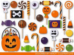 Halloween Candy Clipart, Candies Clipart, Trick or Treat ...