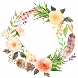 Flower Clip art - Watercolor aesthetic style floral wreath 1200*1208 ...