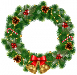 Christmas Wreath with Bells PNG Clipart Image | karácsony, angyalok ...