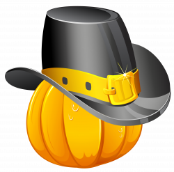 Thanksgiving Pumpkin with Pilgrim Hat PNG Clipart | Gallery ...