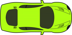 Clipart - Bright Green Racing Car (Top View)