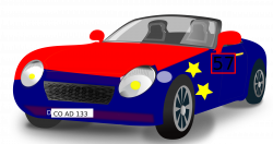 Clipart - Red Blue Convertible Sports Car