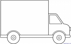 Delivery Truck Lineart Clip Art - Sweet Clip Art