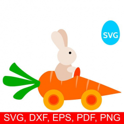 Easter Bunny SVG Carrot Car printable clipart and cut file ...