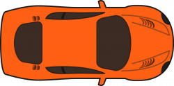 Clipart - Orange Racing Car (Top View)