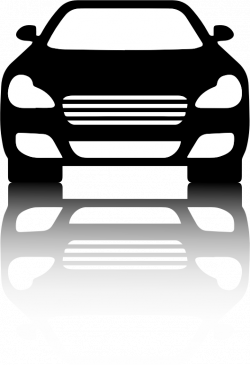 Clipart - Black Car Front View With Shadow
