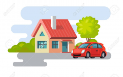Within Clipart House And Car 88255450 In A Village Property ...