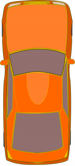 Clipart - Orange Car (Top View)