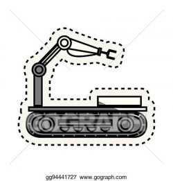 Vector Art - Robot car with hydraulic hand. Clipart Drawing ...