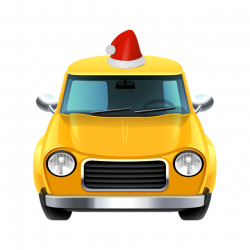 Cartoon Car With Christmas Hat, Cartoon Car, Car, Yellow Car PNG and ...
