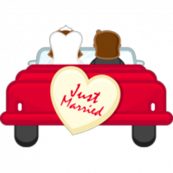 ftestickers car couple love wedding justmarried clipart...
