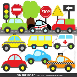 Transportation Clip Art, On the Road, Cute Cars Clipart ...