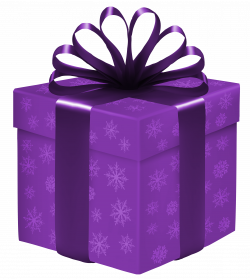 Purple Gift Box with Snowflakes PNG Clipart - Best WEB Clipart
