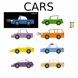 Clipart - Minimal colored car collection for games