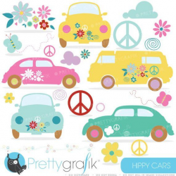 BUY20GET10 - hippie cars clipart commercial use, valentine ...