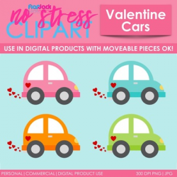 Valentine Vehicles Clip Art (Digital Use Ok!)