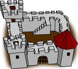 Ugly Non Perspective Cartoony Fort Fortress Stronghold Or Castle ...