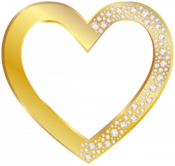 Gold Heart with Diamonds PNG Clip Art Image | Hearts | Pinterest ...