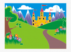 Fairytale Unicorn Landscape Clipart Icon Png - Fairy Castle ...